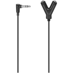 Hama Audio-adapter, 3,5-mm-jack-stekker - 2 x 3,5-mm-jack-koppeling, stereo Mini jack kabel Zwart