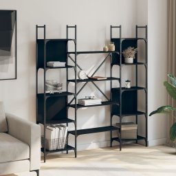 vidaXL Boekenkast 155,5x24x166,5 cm bewerkt hout zwart