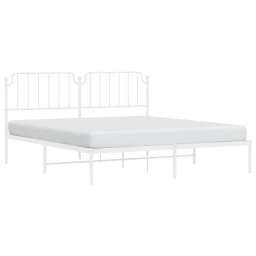 vidaXL Bedframe met hoofdbord metaal wit 160x200 cm