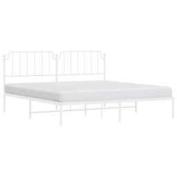 vidaXL Bedframe met hoofdbord metaal wit 200x200 cm