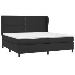 vidaXL Boxspring met matras kunstleer zwart 200x200 cm