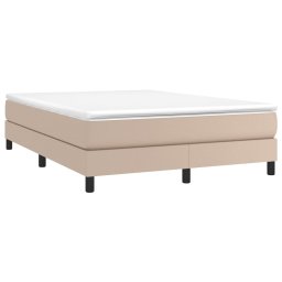 vidaXL Boxspring met matras kunstleer cappuccinokleurig 140x190 cm