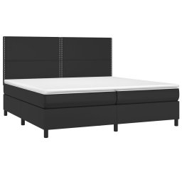 vidaXL Boxspring met matras kunstleer zwart 200x200 cm