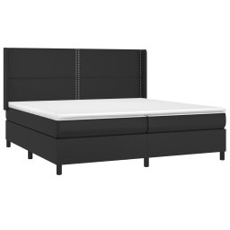 vidaXL Boxspring met matras kunstleer zwart 200x200 cm