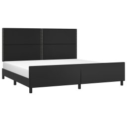 vidaXL Bedframe met hoofdeinde kunstleer zwart 200x200 cm