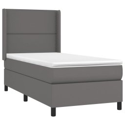 vidaXL Boxspring met matras kunstleer grijs 100x200 cm