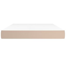 vidaXL Pocketveringmatras medium 140x190x20 cm kunstleer cappuccinokleurig