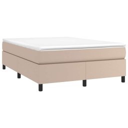vidaXL Boxspring met matras kunstleer cappuccinokleurig 140x190 cm