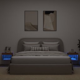 vidaXL Nachtkastjes met LED's 2 st wandgemonteerd bruin eikenkleur
