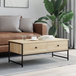 vidaXL Salontafel 101x49x39,5 cm bewerkt hout sonoma eikenkleurig
