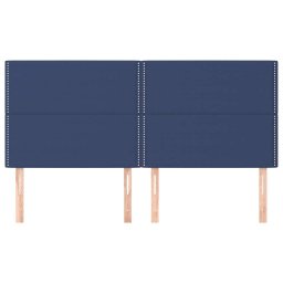 vidaXL Hoofdbord blauw 180x5x118/128 cm stof