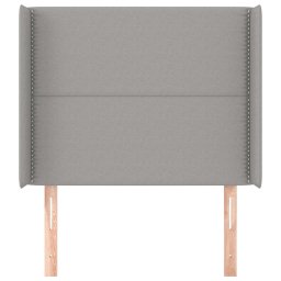 vidaXL Hoofdbord met randen 93x16x118/128 cm stof lichtgrijs