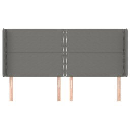 vidaXL Hoofdbord met randen 183x16x118/128 cm stof donkergrijs