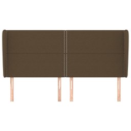 vidaXL Hoofdbord met randen 183x23x118/128 cm stof donkerbruin