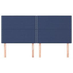 vidaXL Hoofdbord blauw 200x5x118/128 cm stof