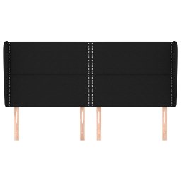 vidaXL Hoofdbord met randen 203x23x118/128 cm stof zwart