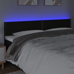 vidaXL Hoofdbord LED 200x5x78/88 cm stof zwart