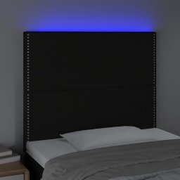 vidaXL Hoofdbord LED 90x5x118/128 cm stof zwart