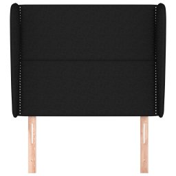 vidaXL Hoofdbord met randen 93x23x118/128 cm stof zwart