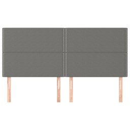 vidaXL Hoofdbord donkergrijs 180x5x118/128 cm Stof