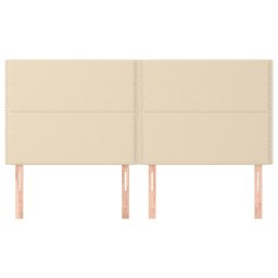 vidaXL Hoofdbord crème 180x5x118/128 cm stof
