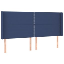 vidaXL Hoofdbord LED 183x16x118/128 cm stof blauw