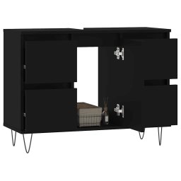 vidaXL Badkamerkast 80x33x60 cm bewerkt hout zwart