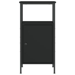 vidaXL Nachtkastje 41x31x80 cm bewerkt hout zwart