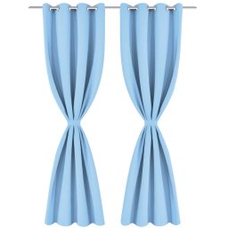 vidaXL Gordijnen met metalen ringen verduisterend 135x175 turquoise 2 st