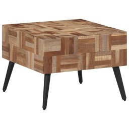vidaXL Salontafel 55x55x40 cm massief gerecycled teakhout grijs