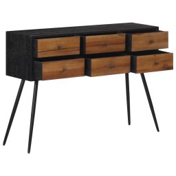 vidaXL Wandtafel met lades 116x30x76 cm massief gerecycled teakhout