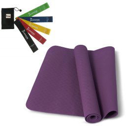Thuissport Pakket - Yogamat Paars + Weerstandsbanden