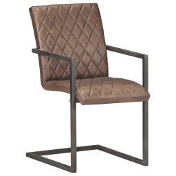 vidaXL Eetkamerstoelen 4 st echt leer bruin