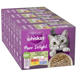 Megapak Whiskas Pure Delight Portiezakjes 144 x 85 g - Gemengde ragout in gelei