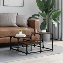 vidaXL Salontafel 68x68x40 cm bewerkt hout bruin eikenkleur