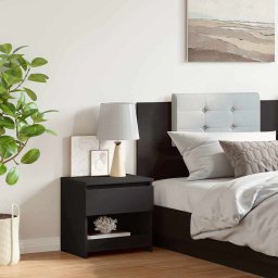 vidaXL Nachtkastje 40x30x39 cm bewerkt hout zwart