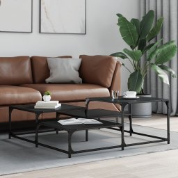 vidaXL Salontafel 107x107x40 cm bewerkt hout zwart