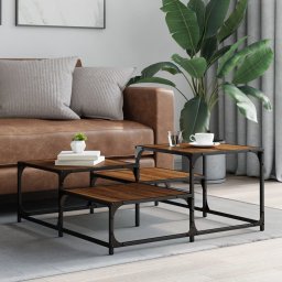 vidaXL Salontafel 87,5x87,5x40 cm bewerkt hout bruin eikenkleur