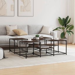 vidaXL Salontafel 121x121x40 cm bewerkt hout bruin eikenkleur