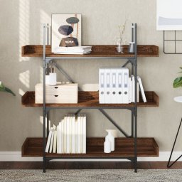 vidaXL Bookcase 3-laags 39.4 x 13.0 x 42.7 in Brown Oak