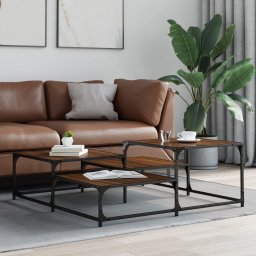 vidaXL Salontafel 107x107x40 cm bewerkt hout bruin eikenkleur