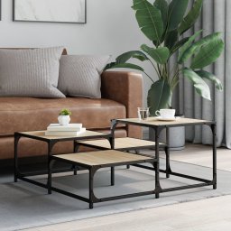 vidaXL Salontafel 87,5x87,5x40 cm bewerkt hout sonoma eikenkleurig