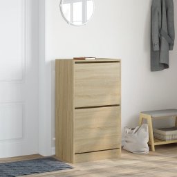 vidaXL Schoenenkast met 2 klaplades 60x42x108 cm sonoma eikenkleurig