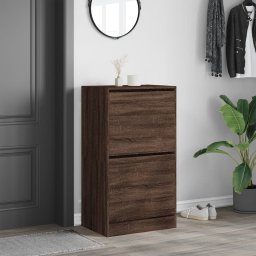 vidaXL Schoenenkast met 2 klaplades 60x42x108 cm bruin eikenkleur