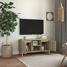 vidaXL Tv-meubel met houten poten 103,5x35x50 cm sonoma eikenkleurig