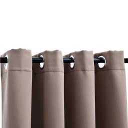 vidaXL Gordijn verduisterend met metalen ringen 2 st 140x175 cm taupe
