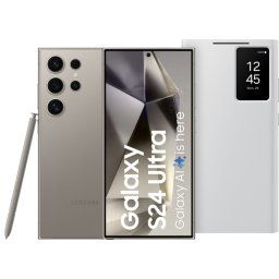 Samsung Galaxy S24 Ultra 256GB Grijs 5G + Smart View Book Case Wit