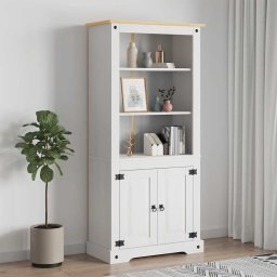 vidaXL Wandkast 80x40x170 cm Mexicaans grenenhout Corona-stijl wit