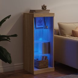 vidaXL Dressoir met LED-verlichting 41x37x100 cm sonoma eikenkleurig