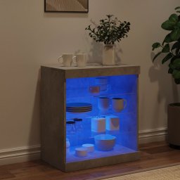 vidaXL Dressoir met LED-verlichting 60,5x37x67 cm betongrijs